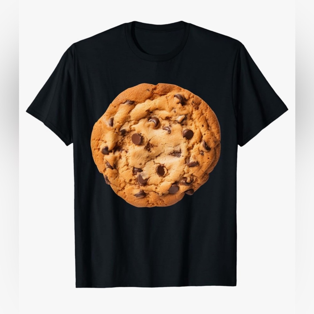 Black Cookie Print Men's Short Sleeve Tee